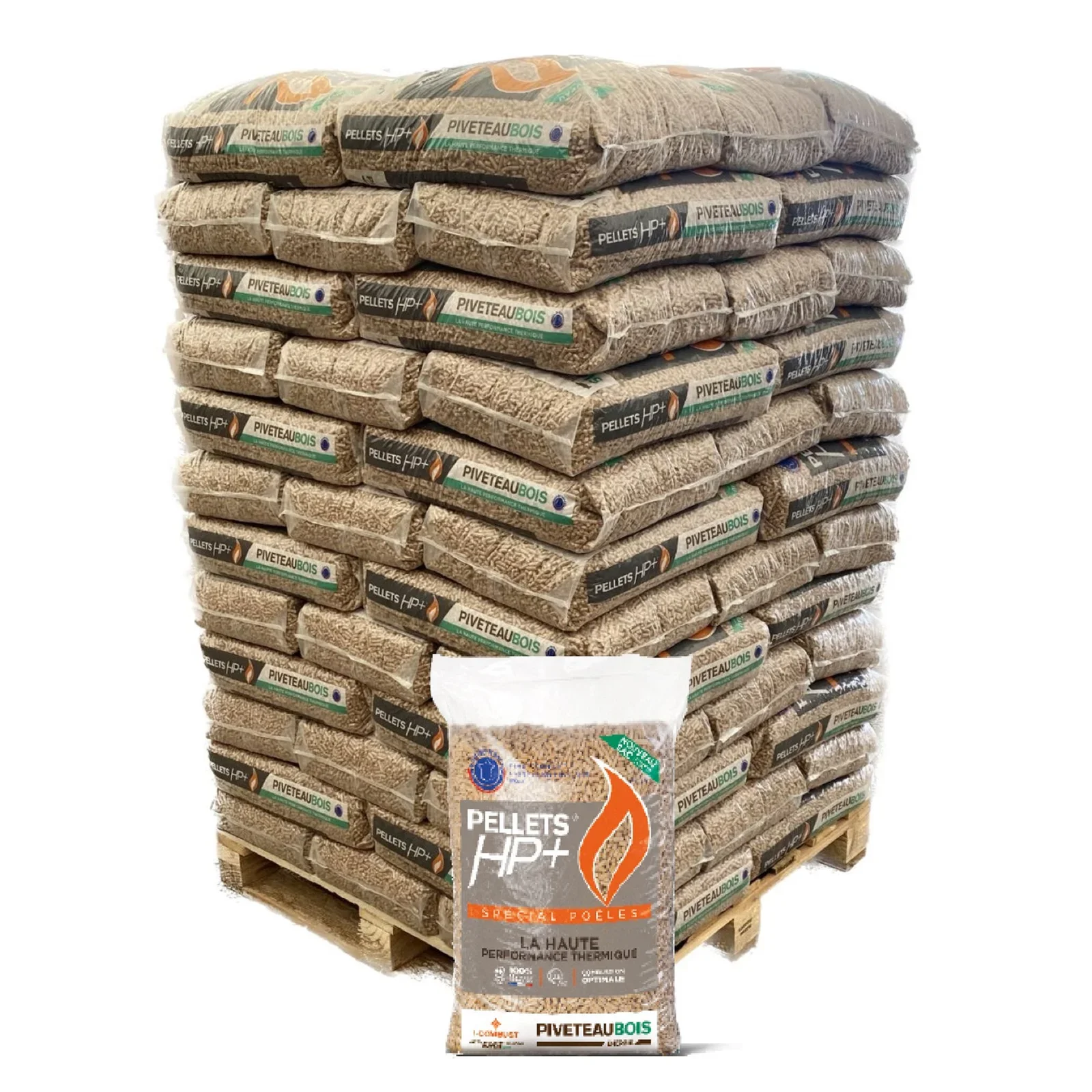 Lesni peleti HP+ Wood Piveteau – 72 vreč po 15 kg