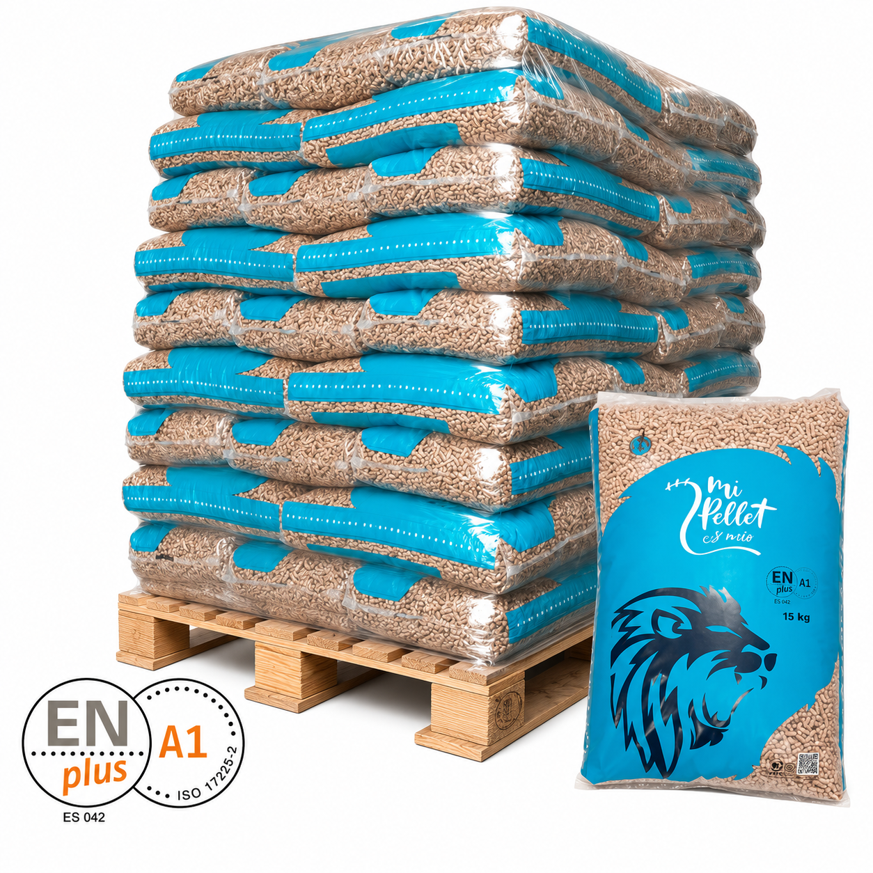 Paleta certificiranih peletov „Mi Pellet y Más Pellet“, 77 vreč