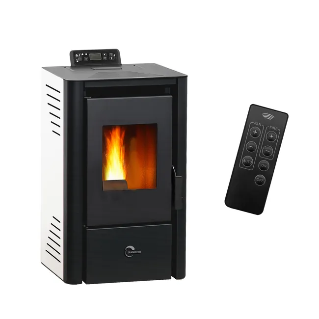 Toplozračna peč na pelete Anita 9,4 kW, Sannover, bela