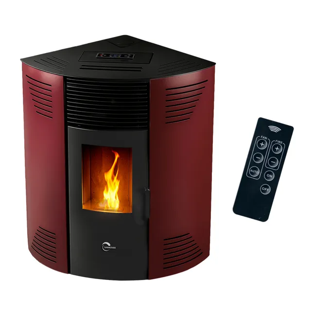 Kotna peč na pelete Iseos 12,2 kW, bordo rdeča, Sannover